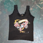 Load image into Gallery viewer, Vintage 1993 Nature&#39;s Child Lace Trim Ladies Tank Top
