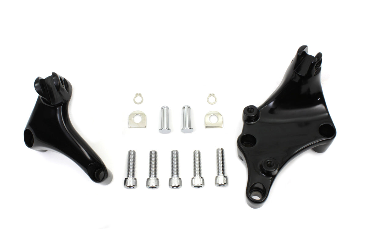 Passenger Foot Peg Mounts For Harley Sportster Iron 883 Forty Eight 2014-2022 - Black Aluminum