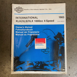 NOS Vintage 1983 International XLH/XLS/XLX 1000cc 4 Speed Owners Manual in 4 Languages