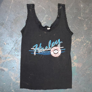 Vintage 1989 Harley Davidson Precious Cargo Ladies Lace Trim Tank Top