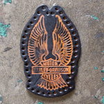 Load image into Gallery viewer, Vintage Leather Harley Davidson Embossed Bar &amp; Shield Wings Patch
