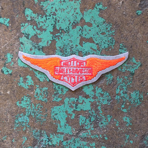 Vintage Licensed Felt Harley Davidson Embroidered Bar & Shield Wings Patch - Three Sizes