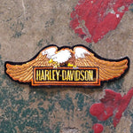 Load image into Gallery viewer, Vintage Licensed Velvet Harley Davidson Embroidered Eagle &amp; Bar Patch
