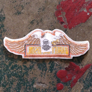 Vintage Licensed Velvet Harley Davidson Embroidered Eagle & Bar Patch