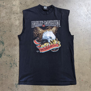 Vintage 1991 Sink Your Claws into Something Good Harley Davidson Cutoff Muscle Tee Shirt